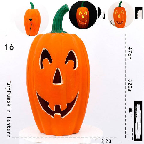 Hollow Plug-in Pumpkin Piles Placed Outdoors In The Park